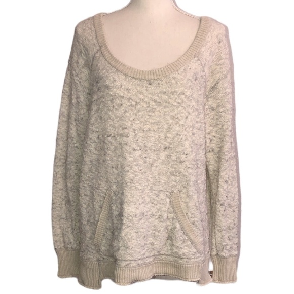 FREE PEOPLE Sweater Womens Oversized XS Beige Grey Moonstone Wool Alpaca - Picture 12 of 13